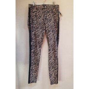 New Anna & Ava Mid-Rise Animal Print Leopard Denim Leggings Small Brown $58